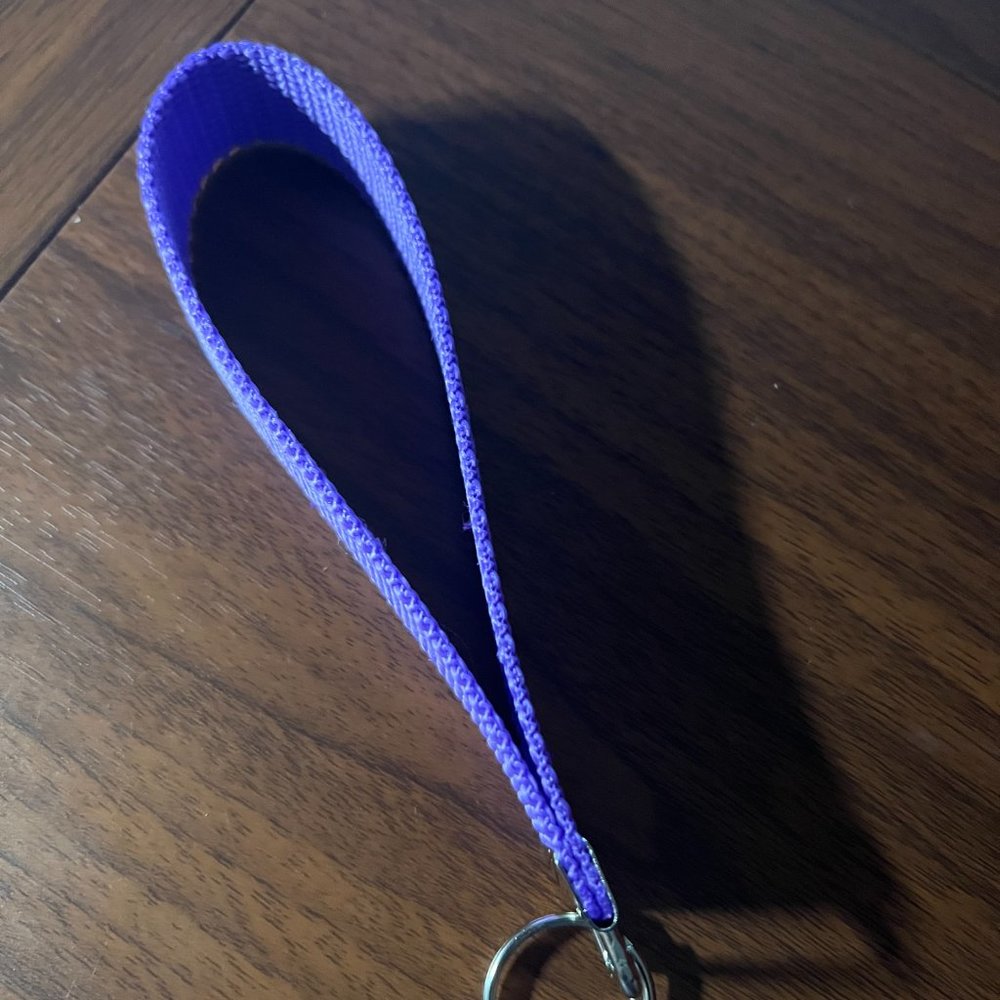Hand Made Purple Webbing Key Chain - Picture 2 of 2
